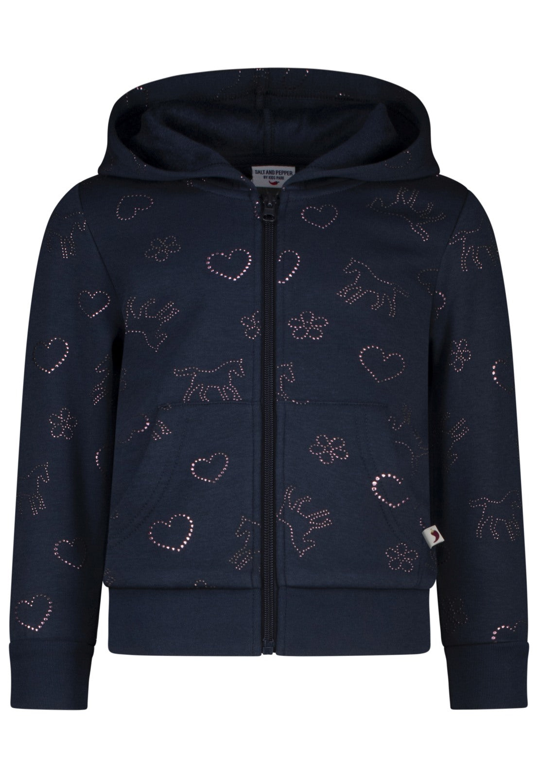 Salt and Pepper Thermo Jacke mit glitzerndem Pferde Print für Mädchen