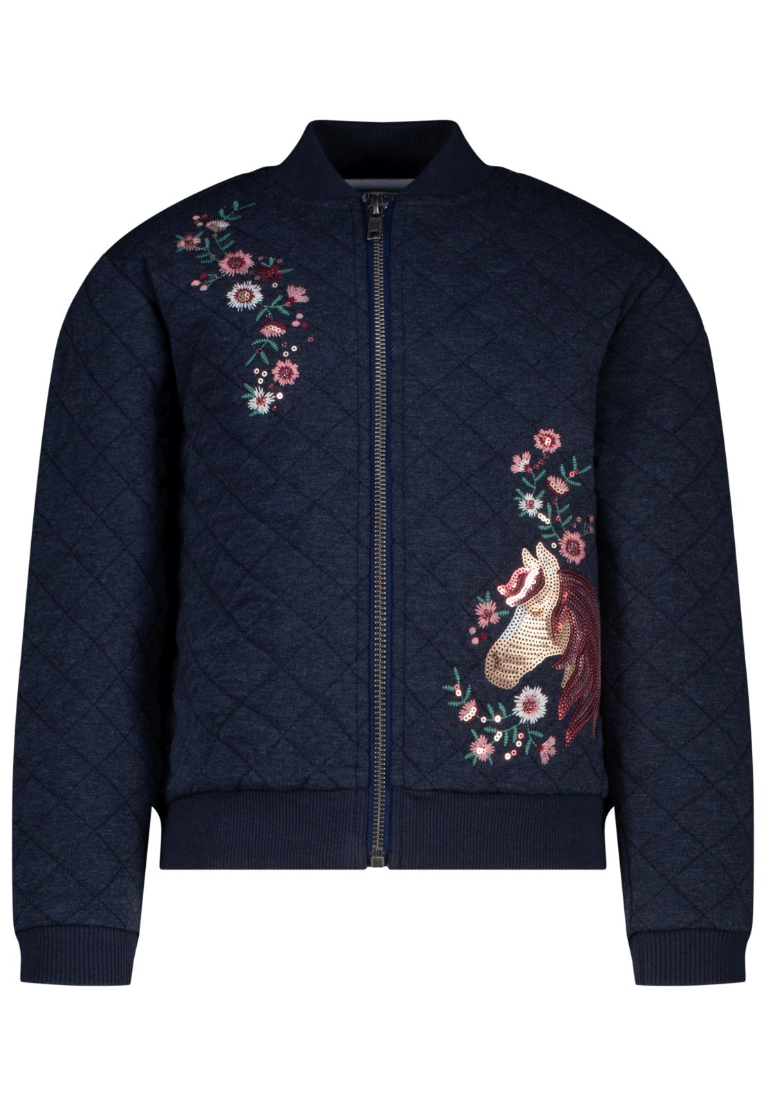 Salt and Pepper Jacke mit Pferde Stickerei und Pailletten für Mädchen