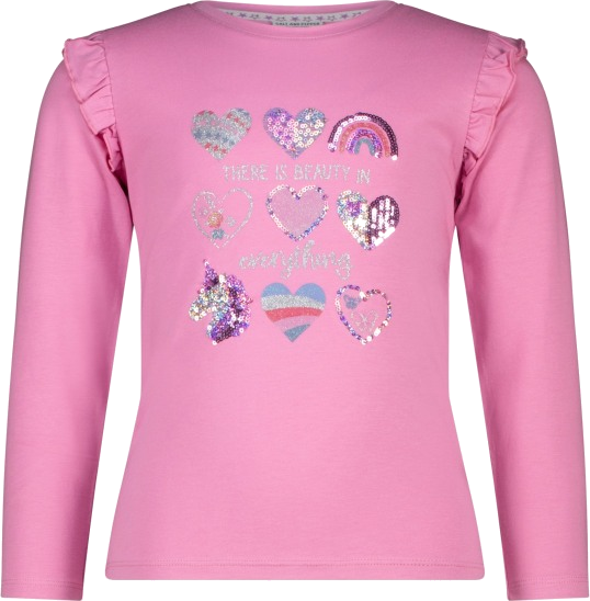 Salt and Pepper Langarmshirt mit glitzernden Pailletten Herzen für Mädchen
