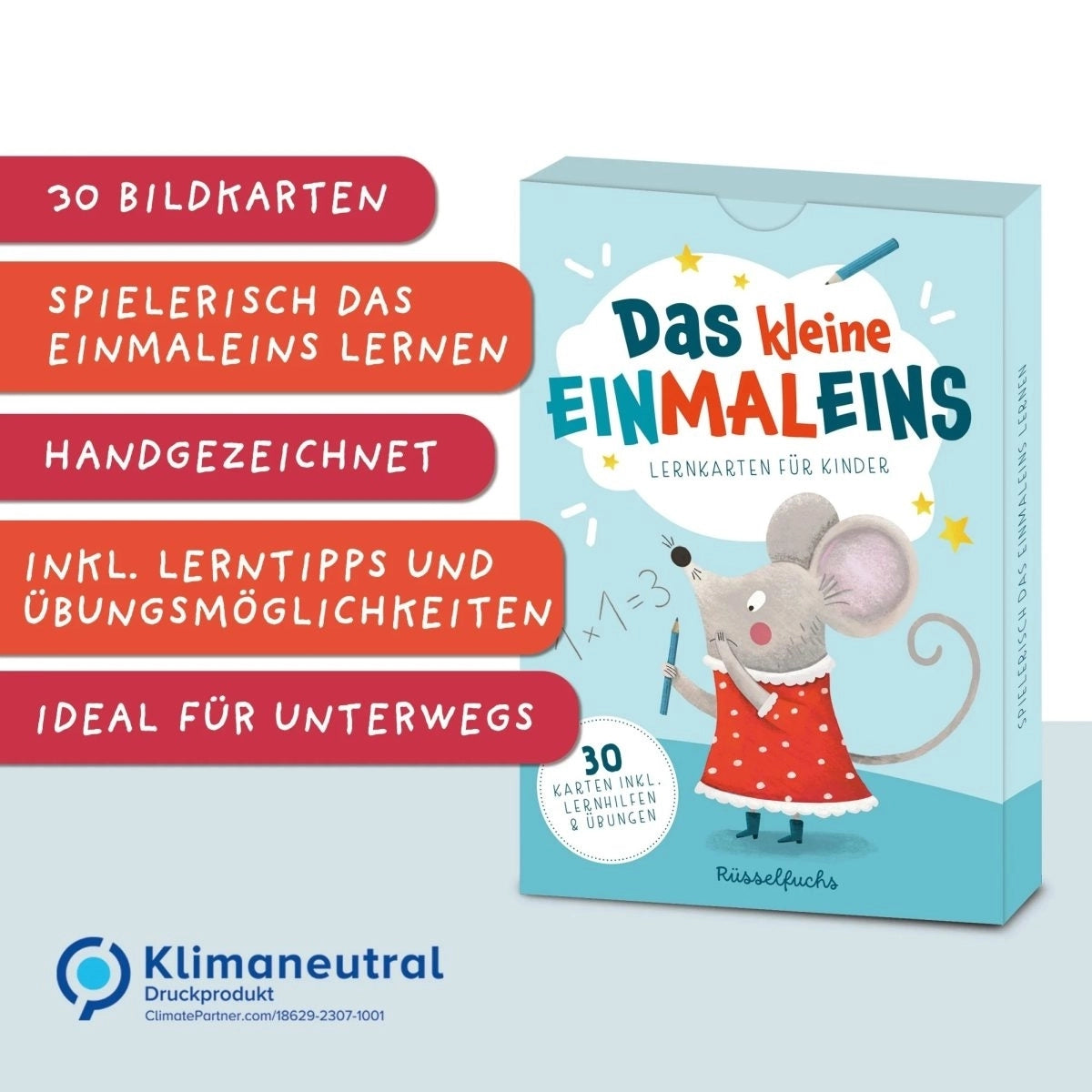 Rüsselfuchs Lernkarten für Kinder "Das kleine Einmaleins"