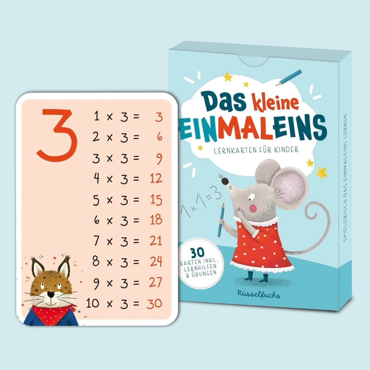 Rüsselfuchs Lernkarten für Kinder "Das kleine Einmaleins"