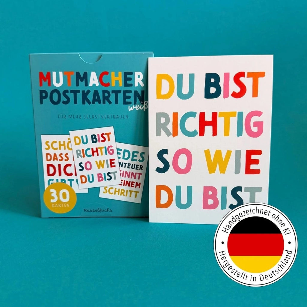Rüsselfuchs Postkarten-Set "Mutmacher Postkarten weiß" (15 x 2 St.)