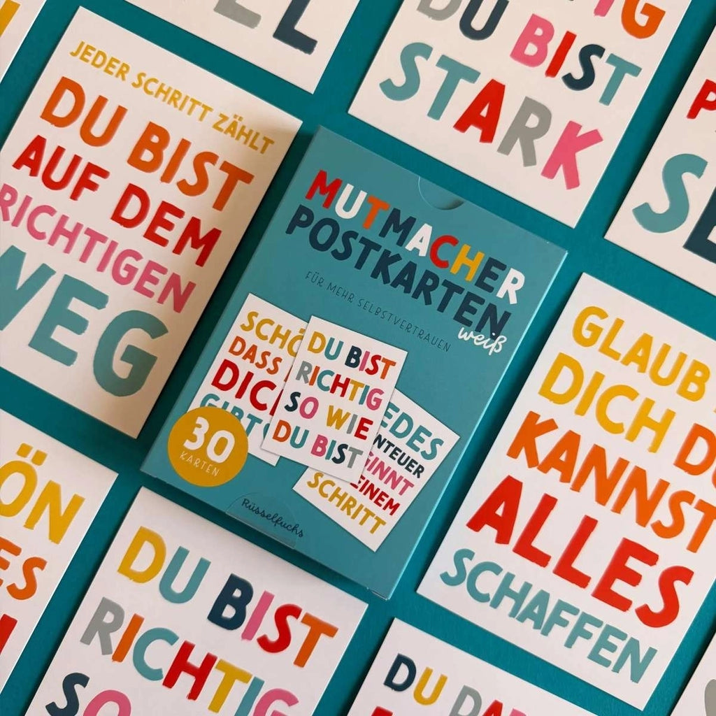 Rüsselfuchs Postkarten-Set "Mutmacher Postkarten weiß" (15 x 2 St.)