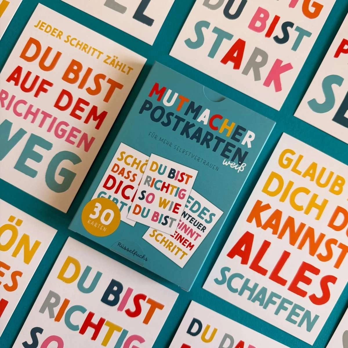 Rüsselfuchs Postkarten-Set "Mutmacher Postkarten weiß" (15 x 2 St.)