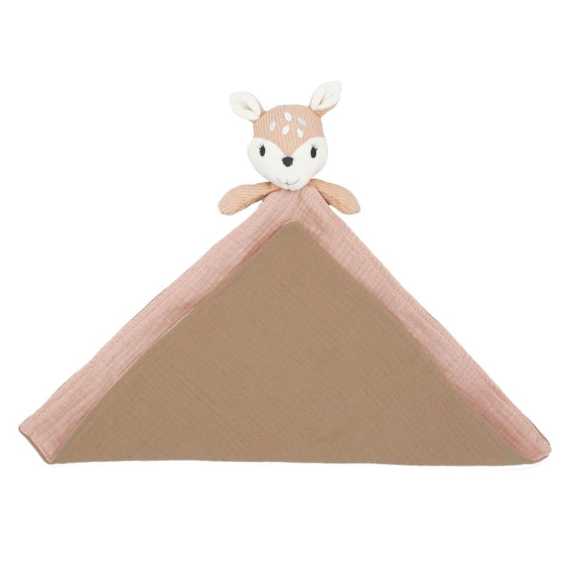 Maximo Kuscheltuch Reh, Cord mit Musselinstoff