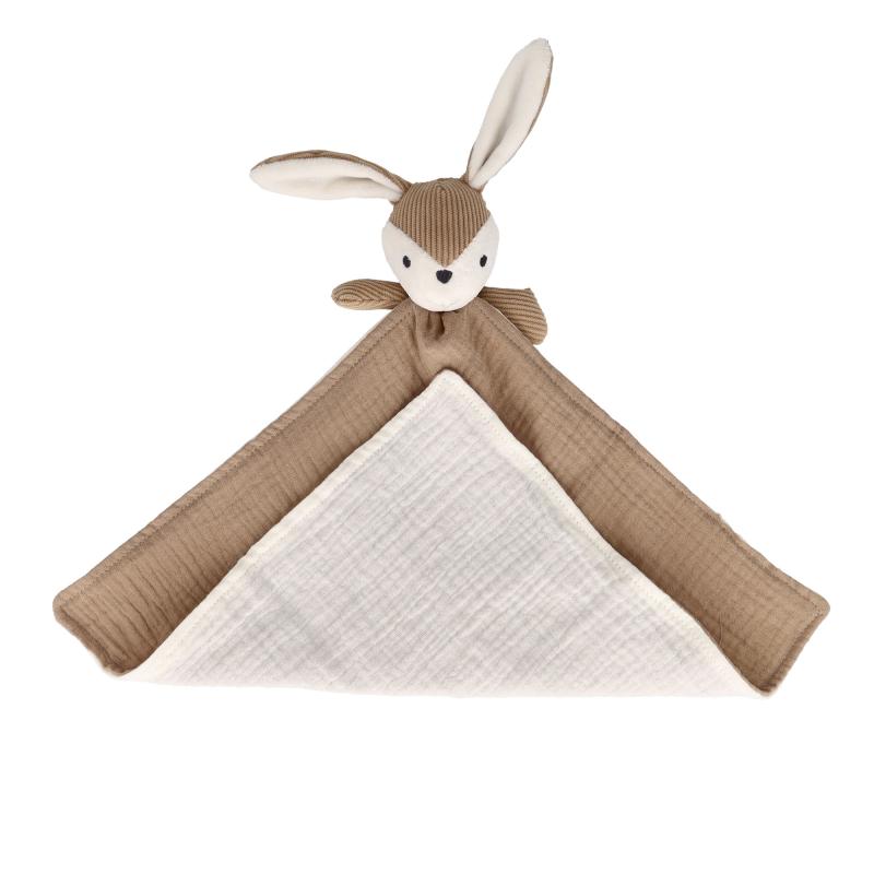 Maximo Kuscheltuch Hase, Cord mit Musselinstoff