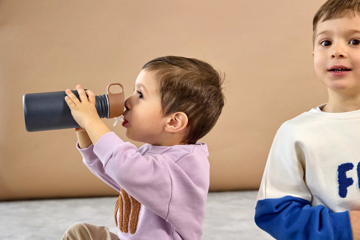Lässig Edelstahl Kinder Trinkflasche 500 ml - Little Gang, Smile, Blau