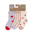Lässig Kinder Tennis Socken 3er-Set - Bio Baumwolle, Herz