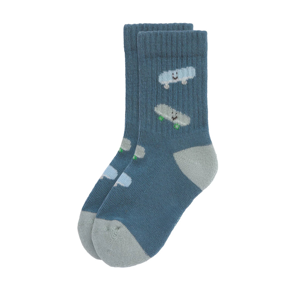 Lässig Kinder Tennis Socken 3er-Set - Bio Baumwolle, Skateboard