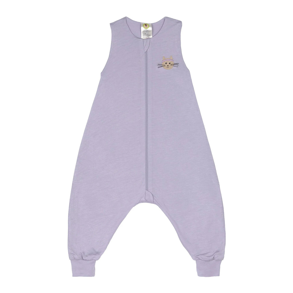 Lässig Kinder Schlafoverall 0.5 TOG - Katze, Pastell Lila
