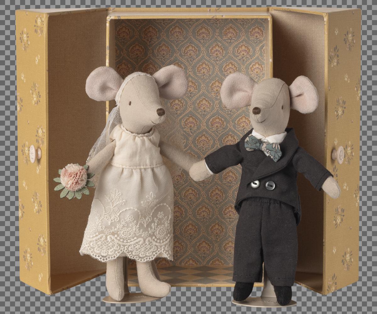 Maileg Hochzeitsmäuse Paar in Box, Mama und Papa