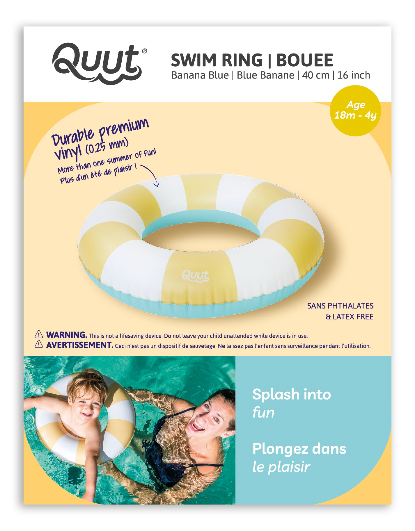 Quut Swim ring 40cm - Banana blue