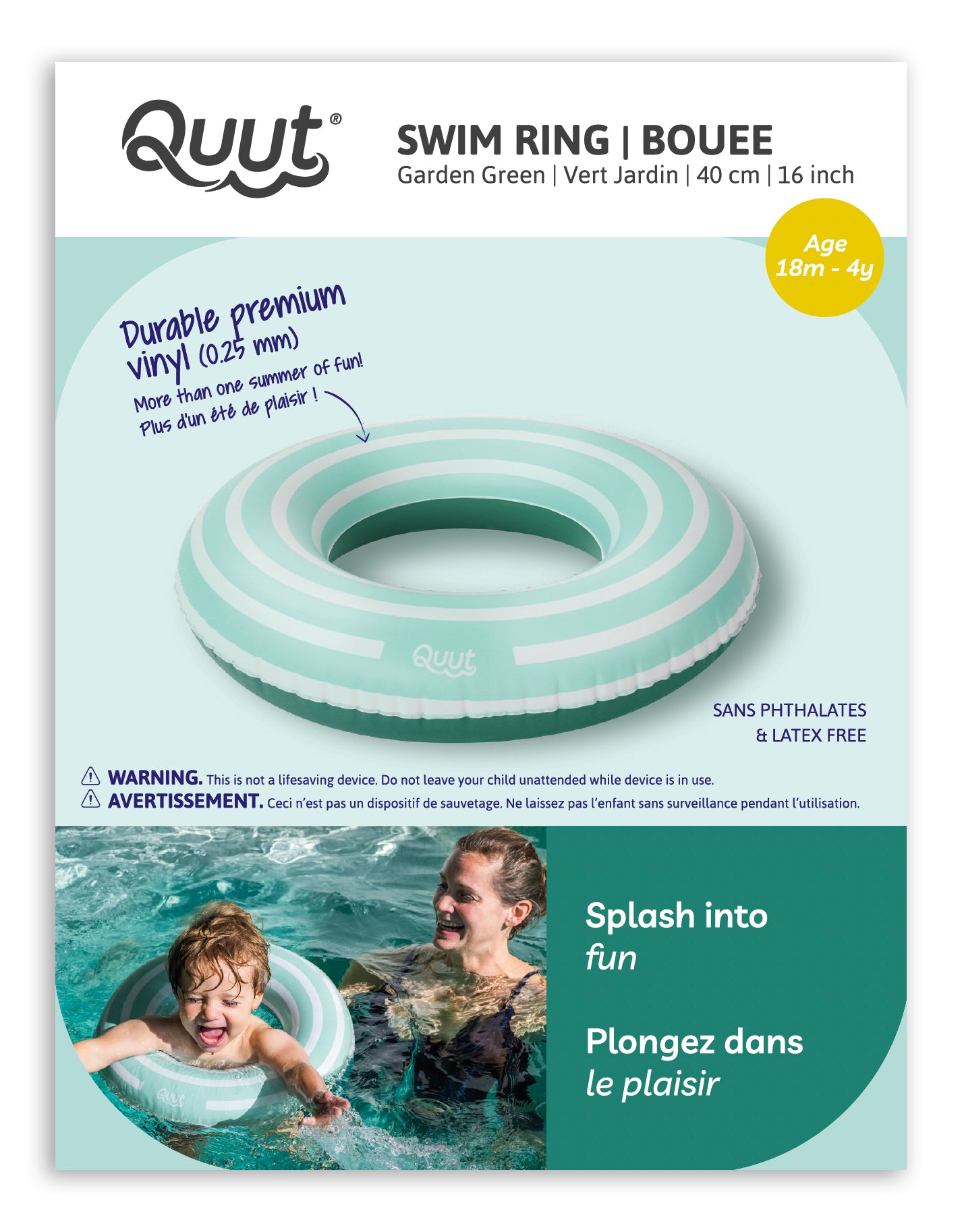Quut Swim ring 40cm - Garden green