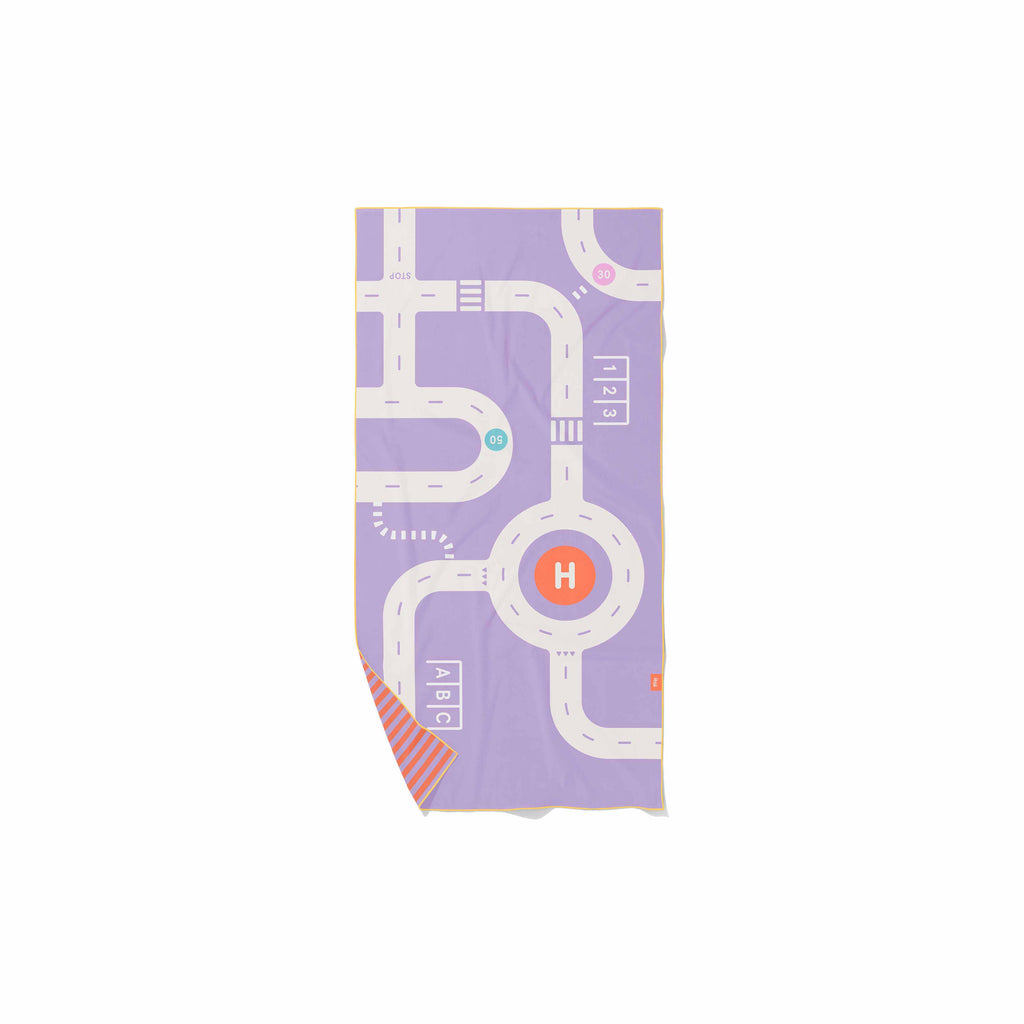 Quut PlayTowel M (140 x 70cm) -  Road Lavender