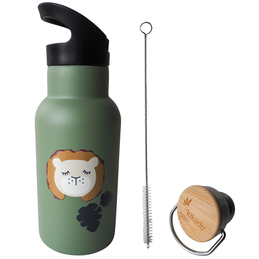 Kikadu Trinkflasche Löwe Olive