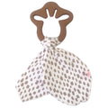 Kikadu Kautschuk-Beißring Giraffe mit Schmusetuch Spots