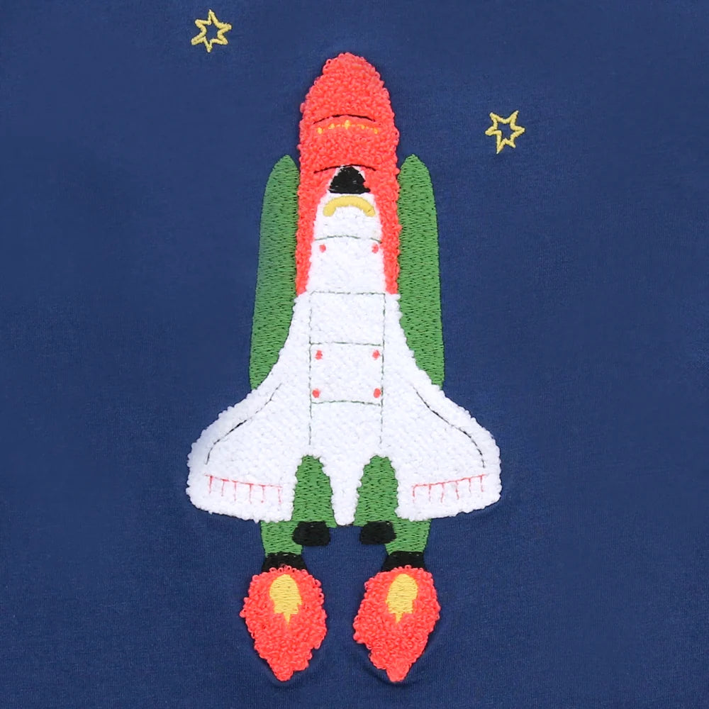 Enfant Terrible Shirt mit Bouclé Raketenstickerei