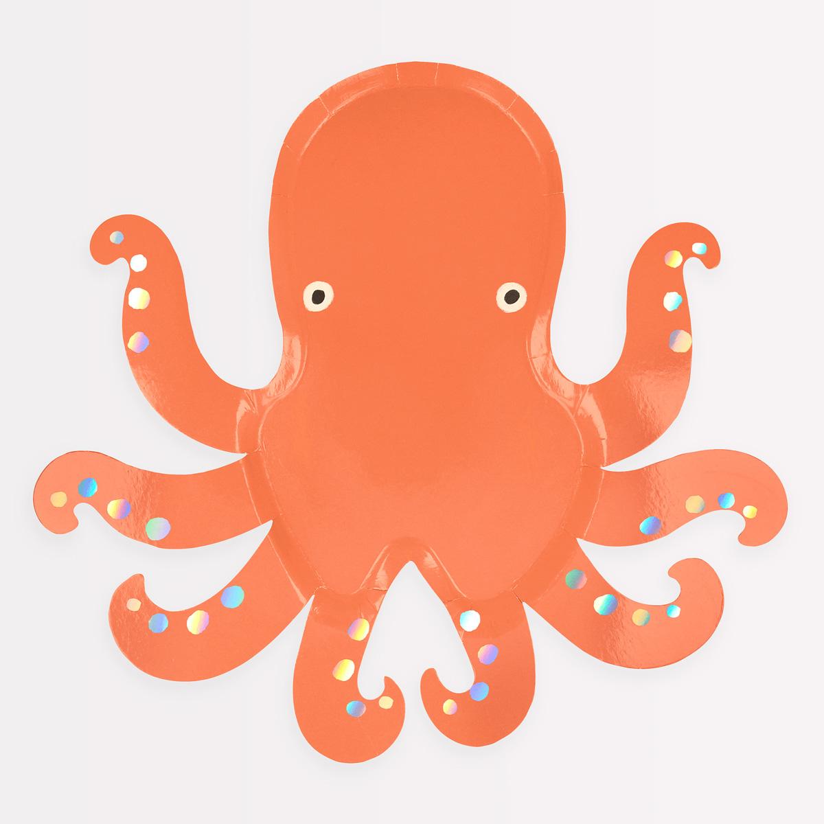 Meri Meri Pappteller Oktopus (8 Stück)