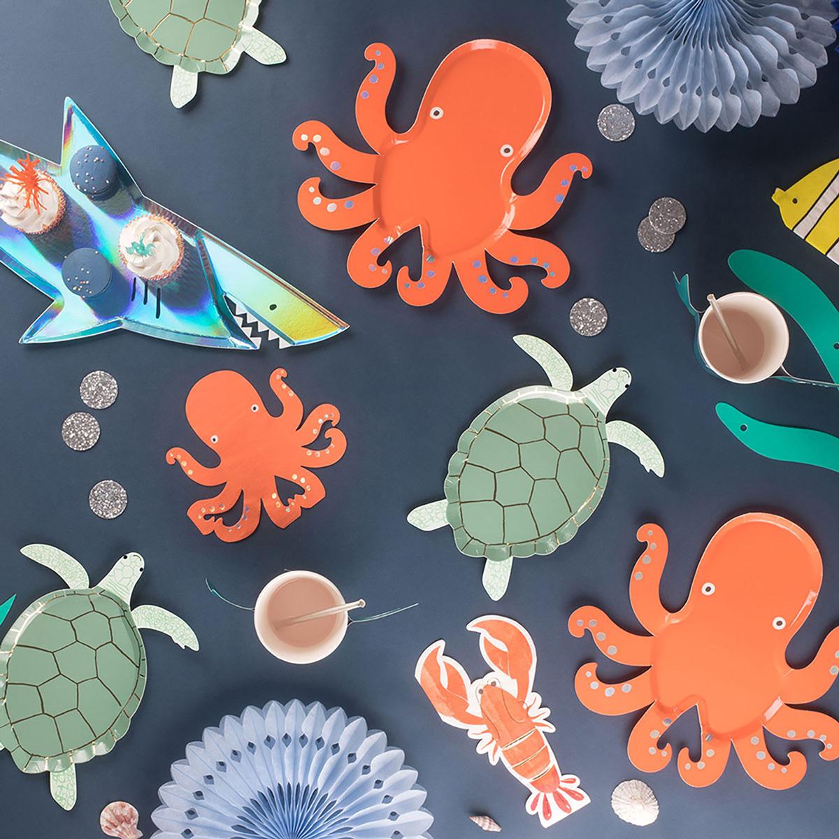 Meri Meri Pappteller Oktopus (8 Stück)