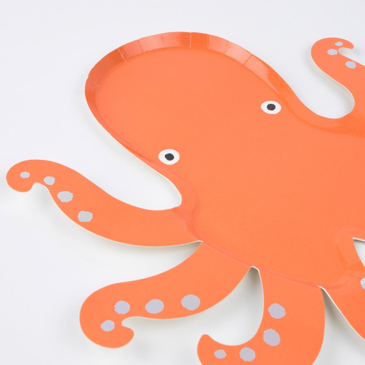 Meri Meri Pappteller Oktopus (8 Stück)