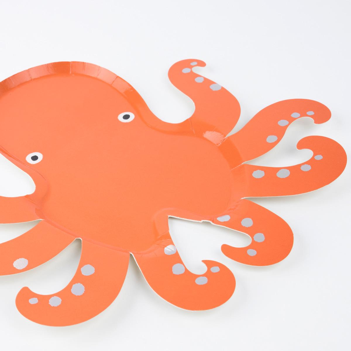 Meri Meri Pappteller Oktopus (8 Stück)