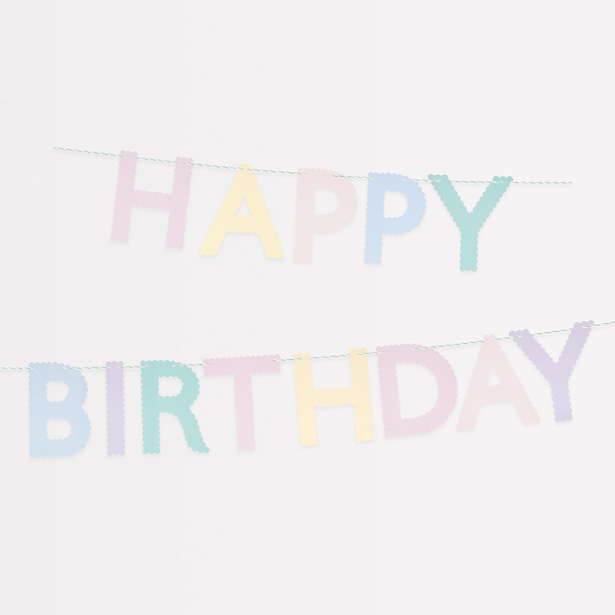 Meri Meri Girlande Happy Birthday Pastell