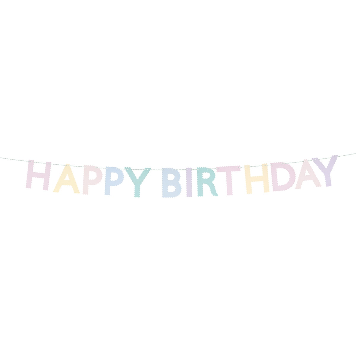 Meri Meri Girlande Happy Birthday Pastell