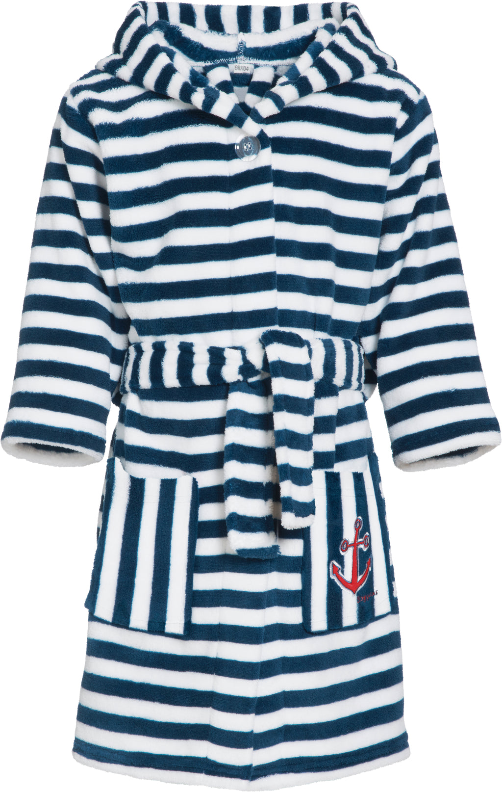 Playshoes Fleece-Bademantel Ringel maritim