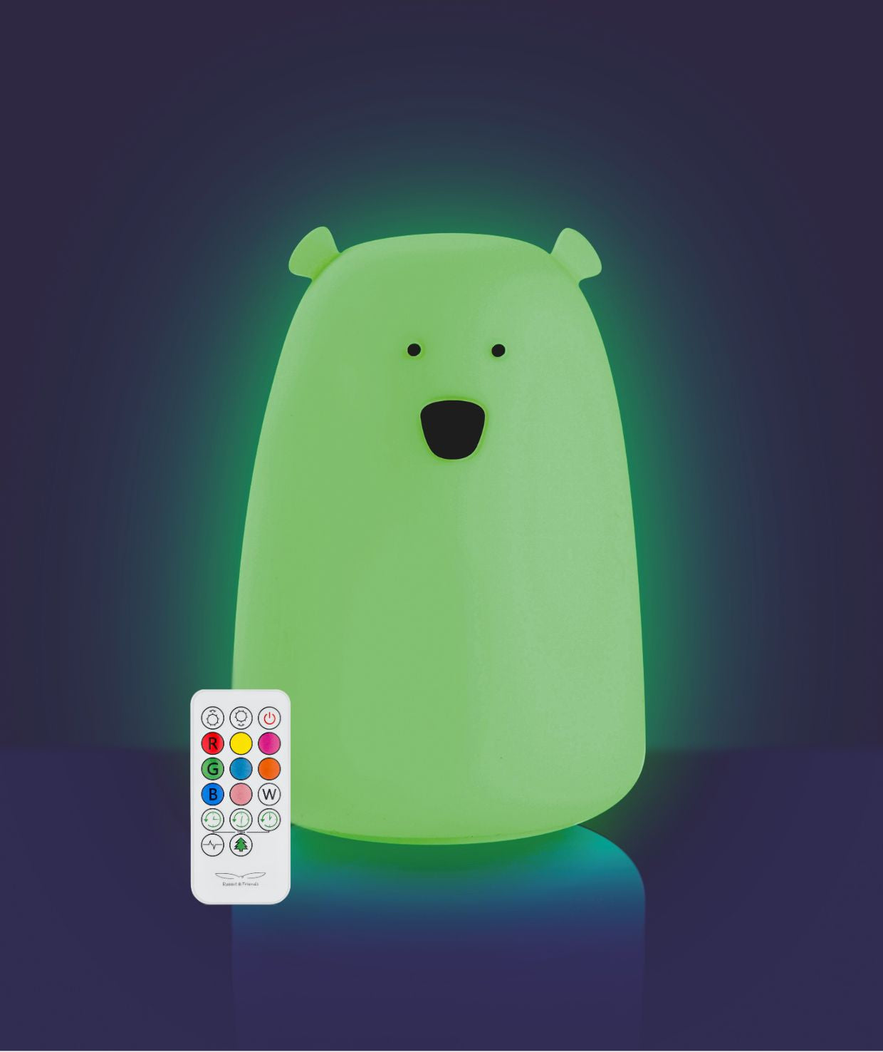 Rabbits & Friends Big Bear Glow in the Dark Silicone Lamp with remote control