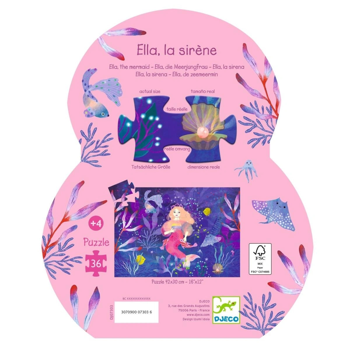 Djeco Puzzle: Meerjungfrau Ella - 36 Teile