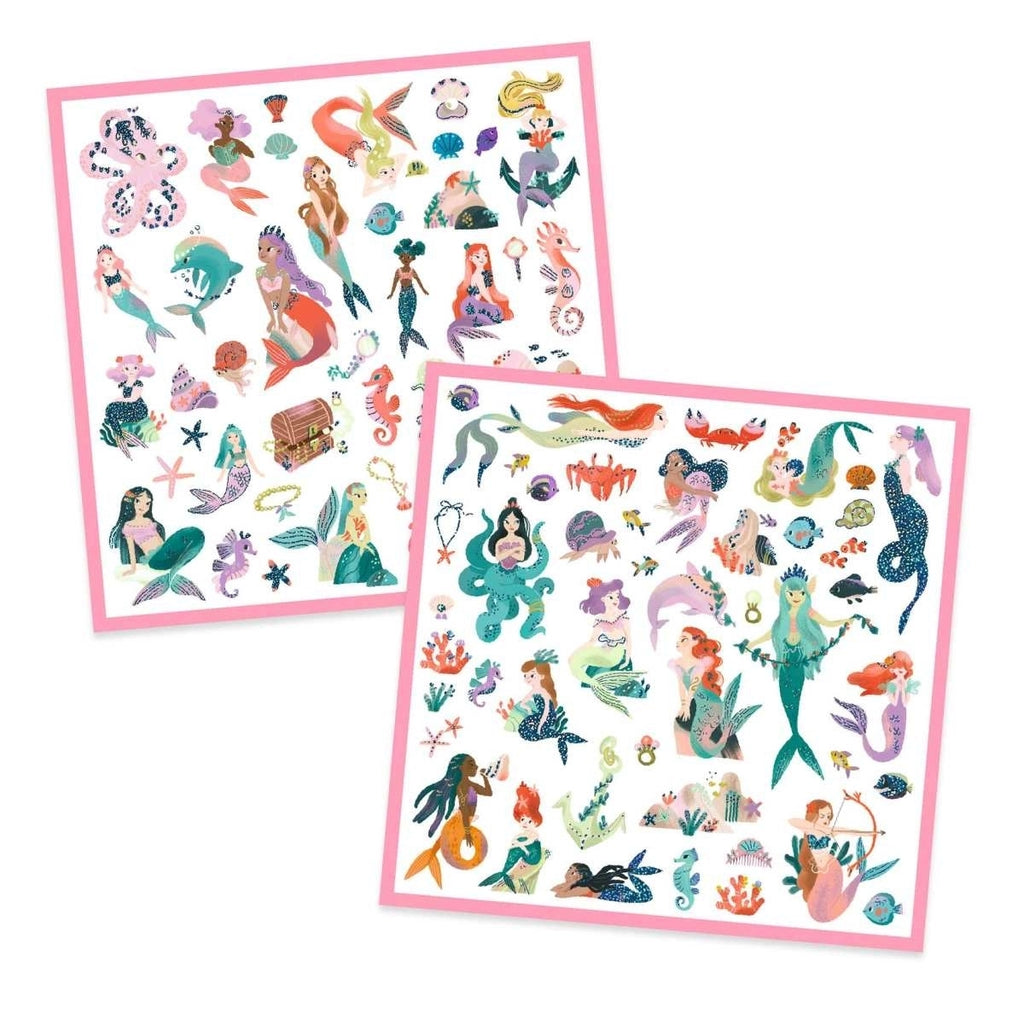 160 Glitzer-Sticker: Meerjungfrauen
