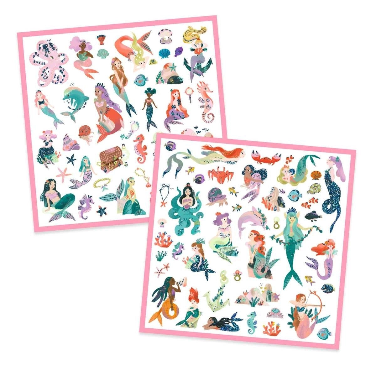 160 Glitzer-Sticker: Meerjungfrauen