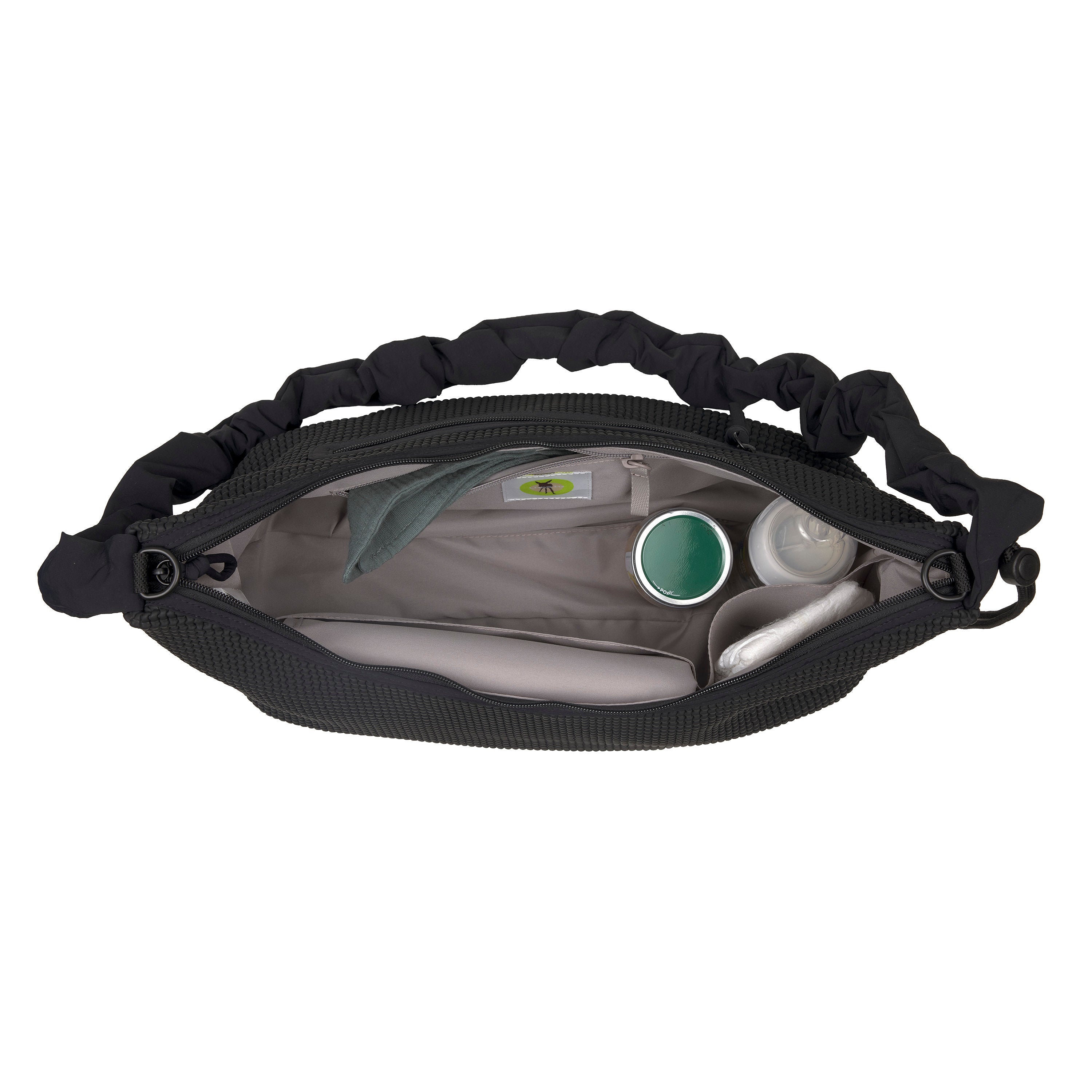 Lässig Wickeltasche Crossbody gesteppt - Lunua Bum Bag, Schwarz