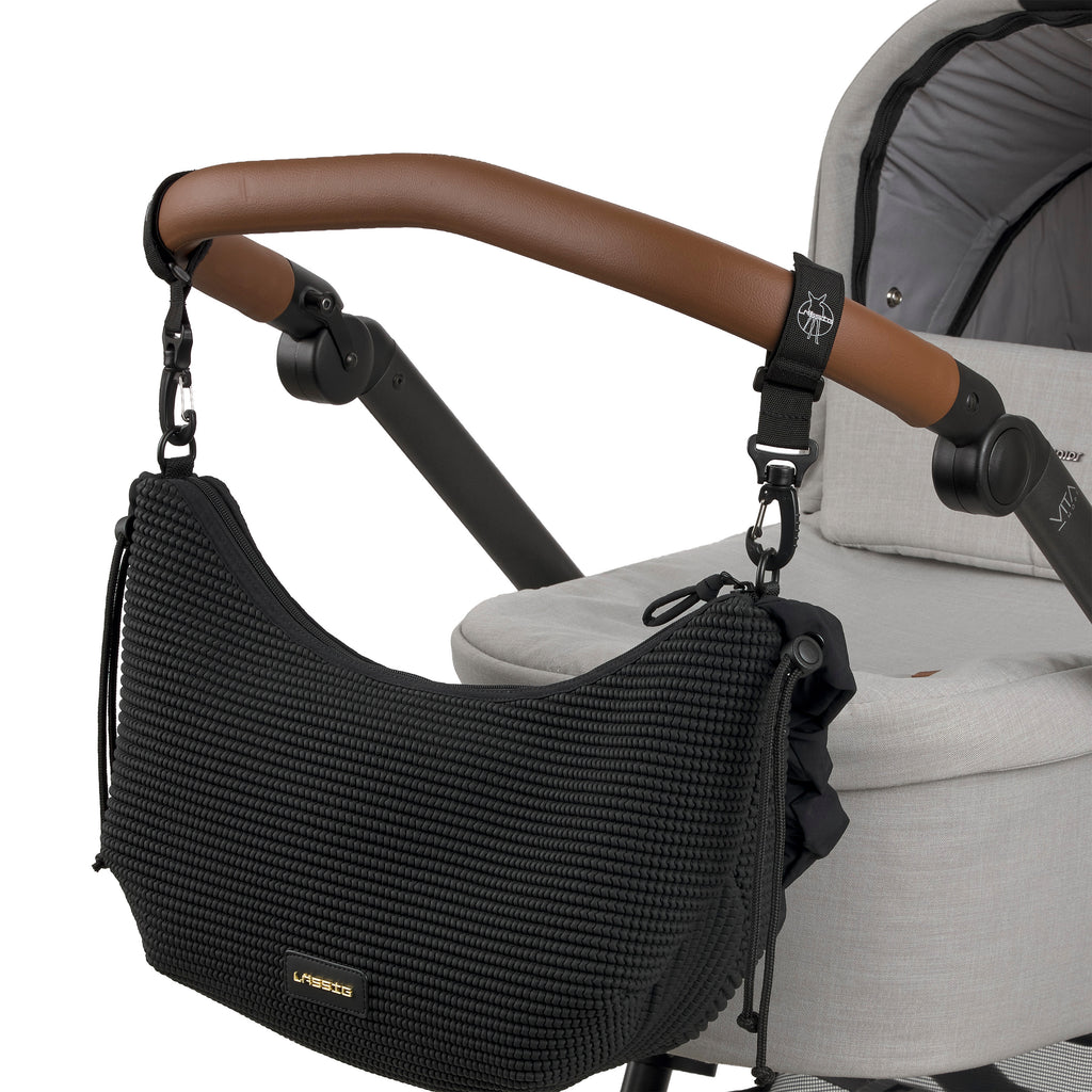 Lässig Wickeltasche Crossbody gesteppt - Lunua Bum Bag, Schwarz