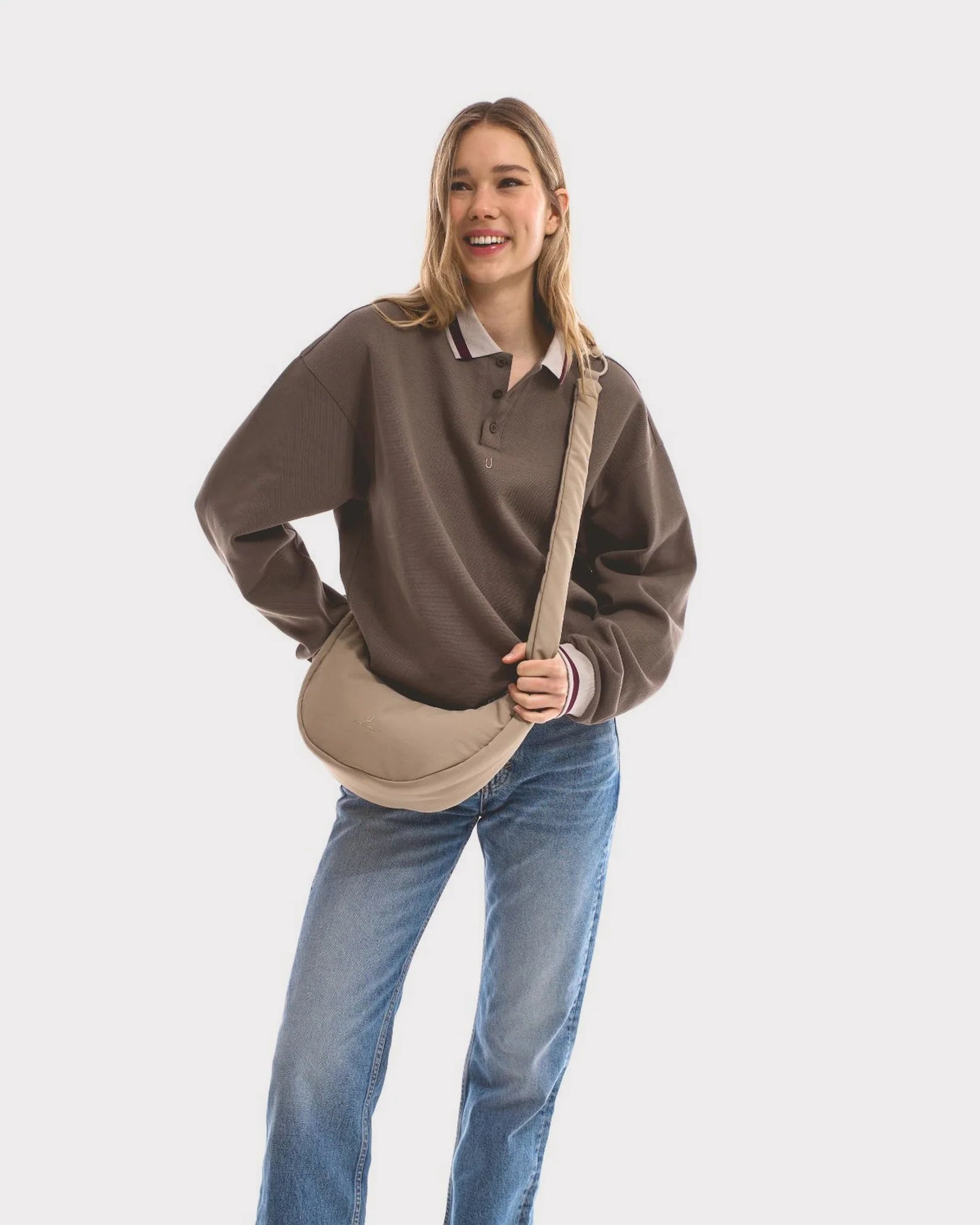 Johnny Urban Lou Medium Half Moon Bag Beige