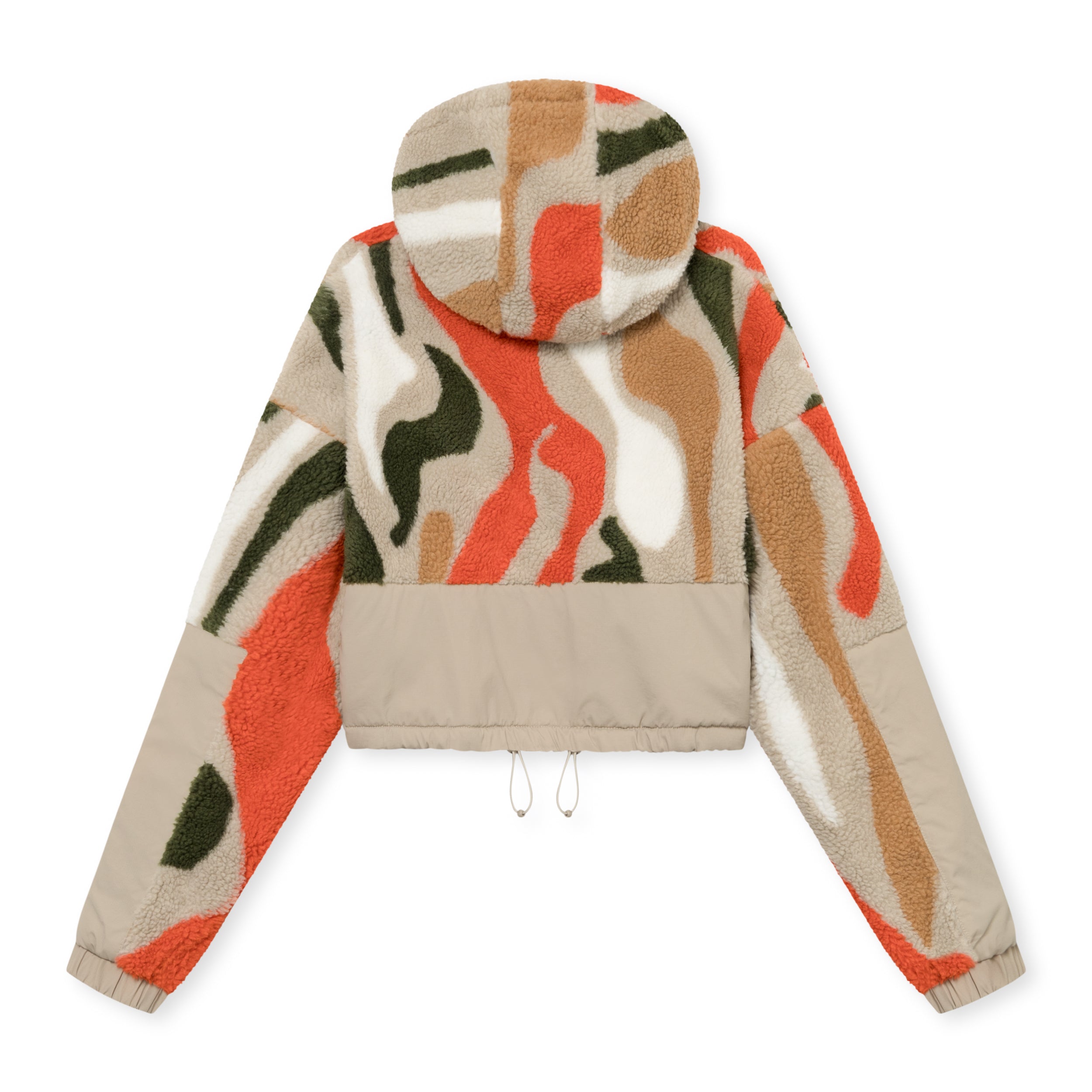 Cropped Teddy Jacket Carey Beige Print