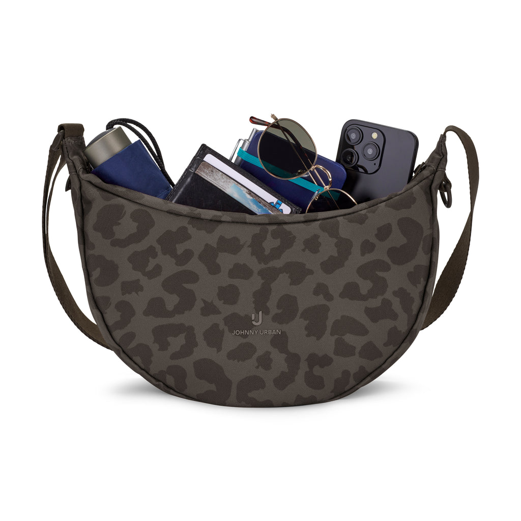 Johnny Urban Ally Medium Half Moon Bag Brown Leo