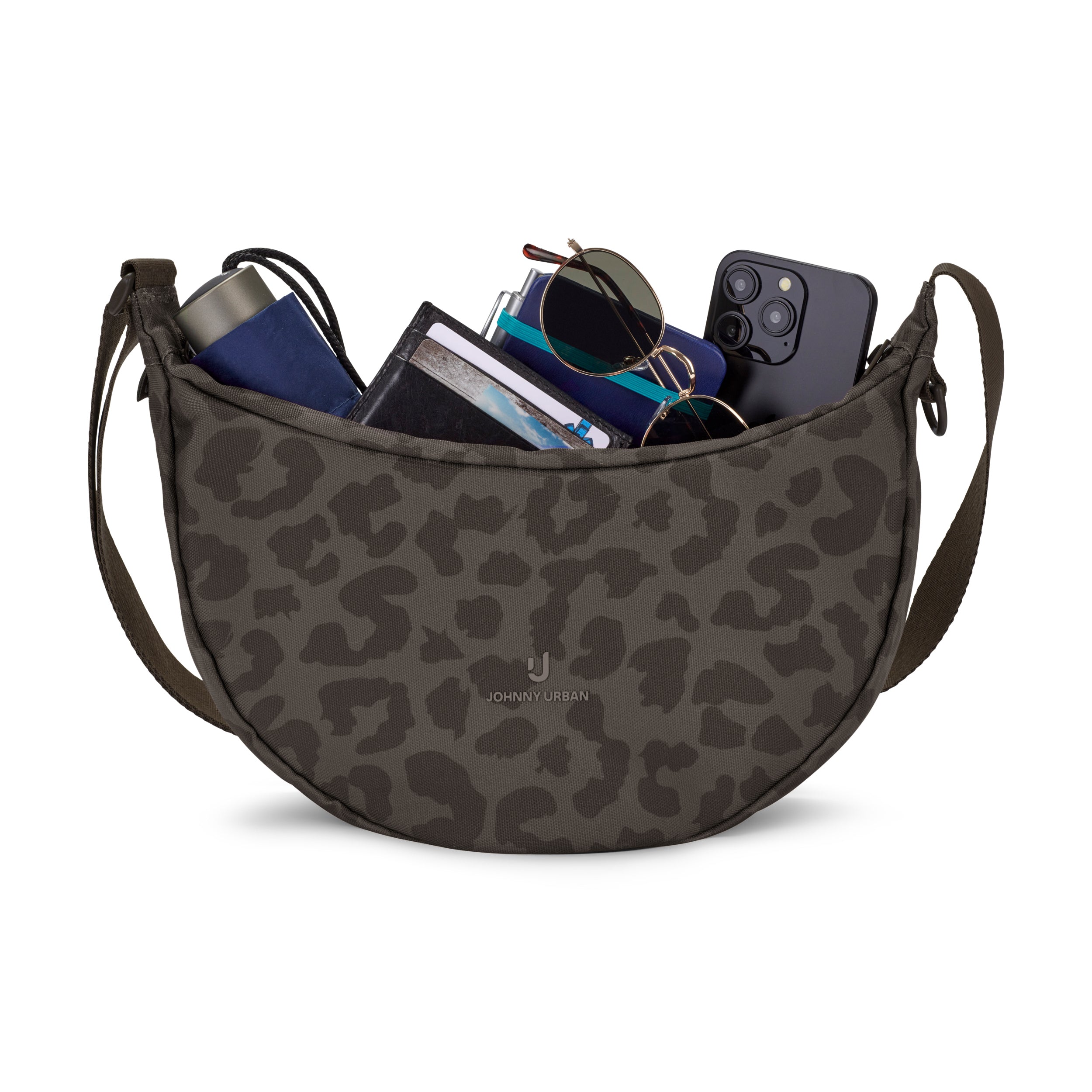 Johnny Urban Ally Medium Half Moon Bag Brown Leo