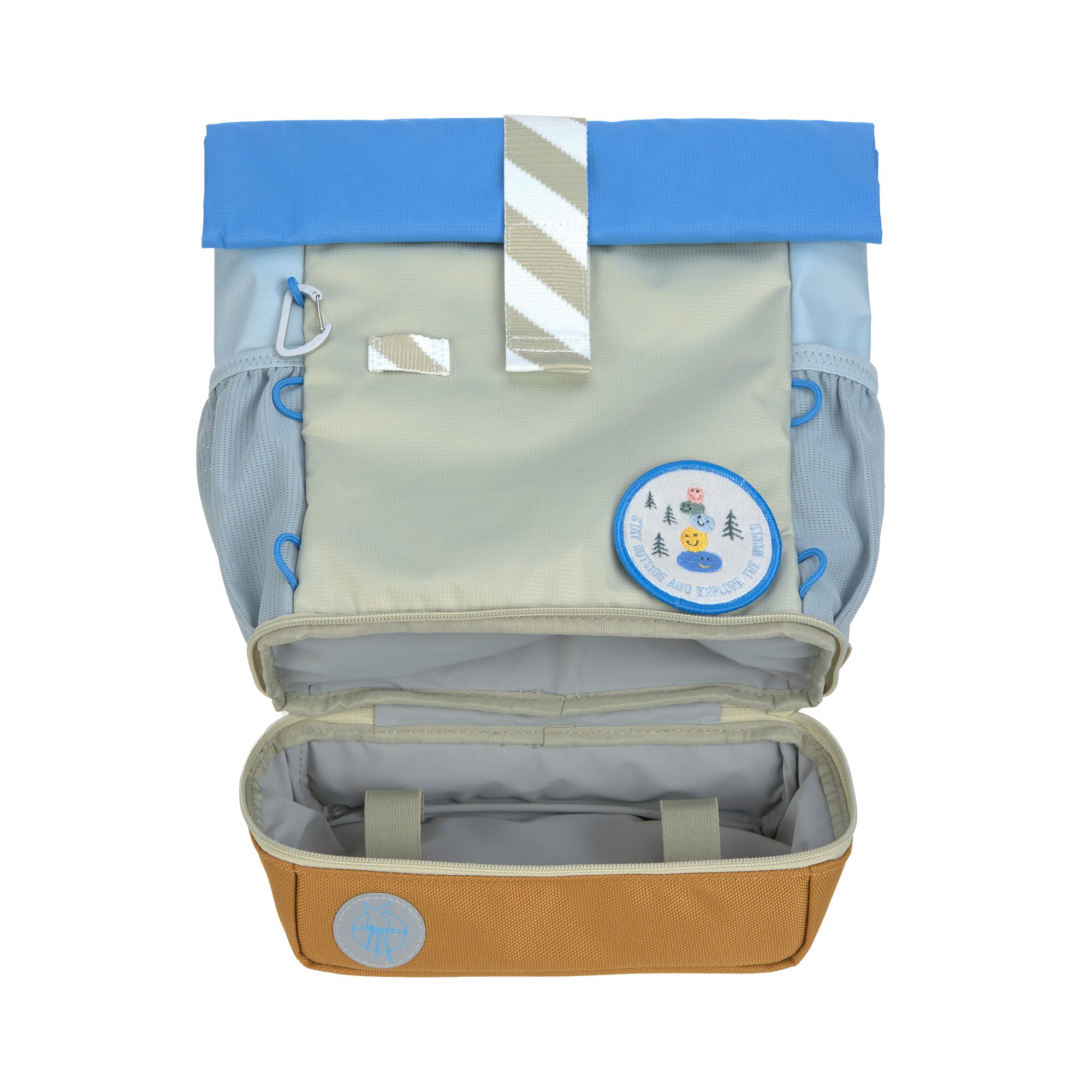 Lässig Kindergartenrucksack Rolltop - Sunny Explorer, Grün Blau