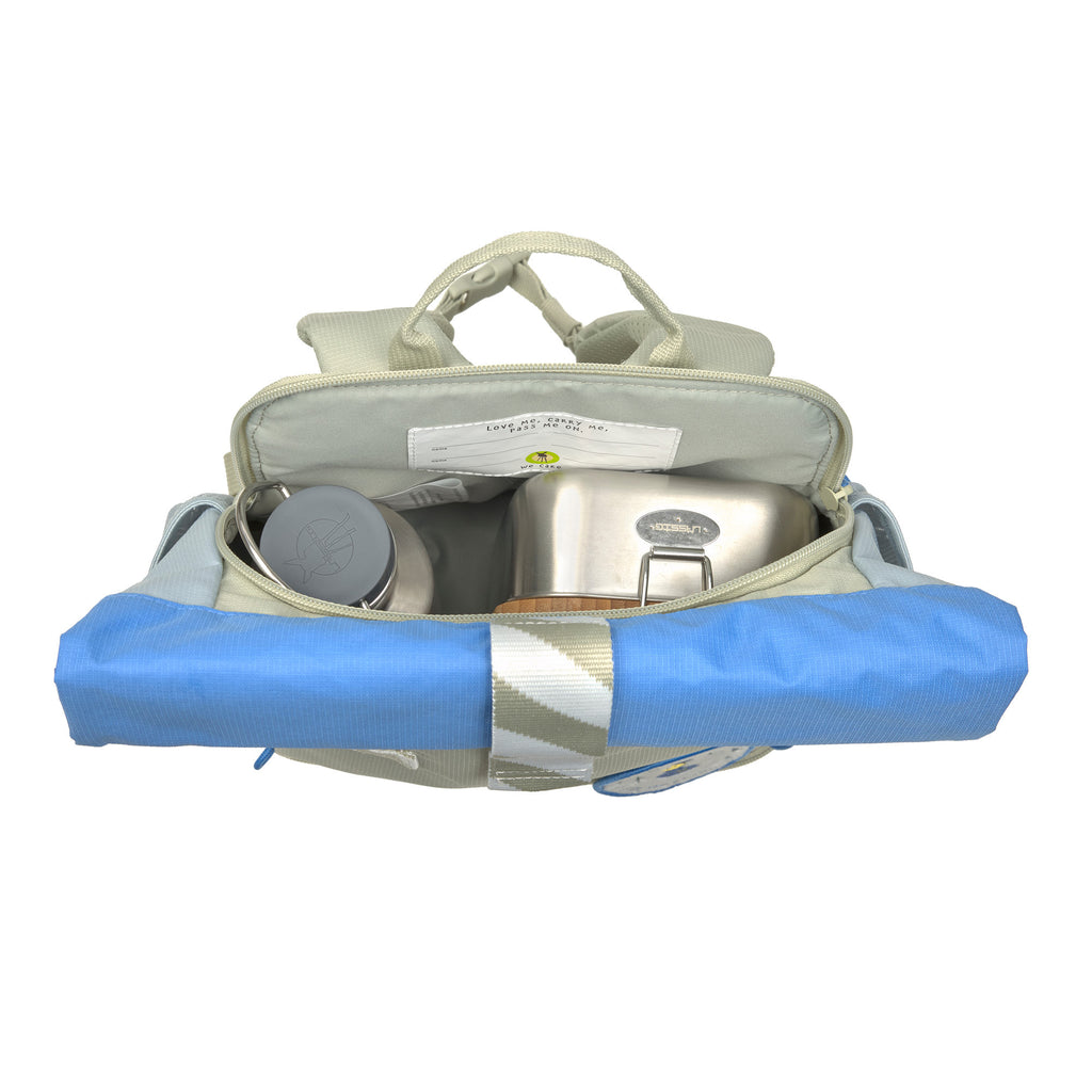 Lässig Kindergartenrucksack Rolltop - Sunny Explorer, Grün Blau