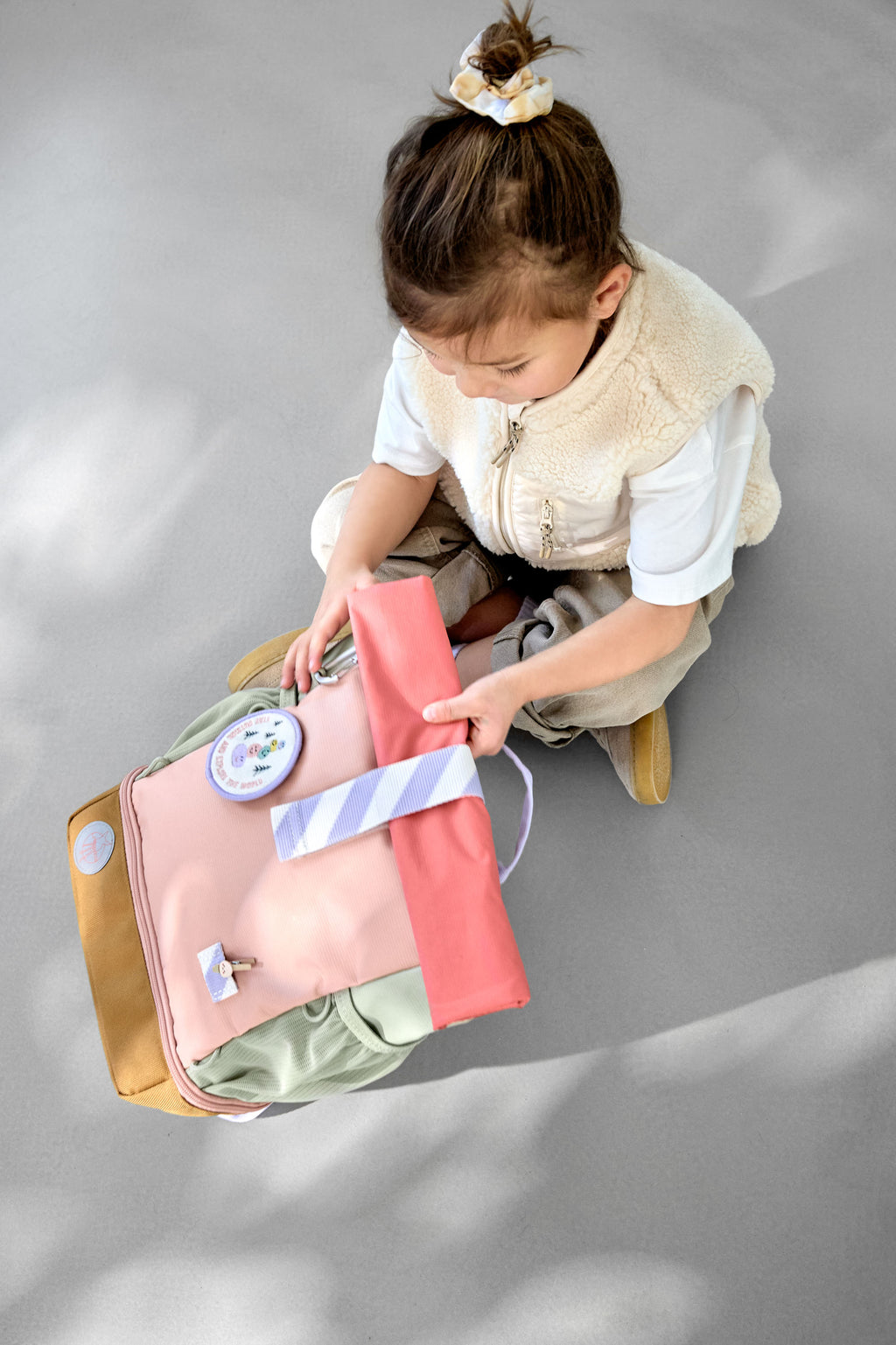 Lässig Kindergartenrucksack Rolltop - Sunny Explorer, Rosa Pink