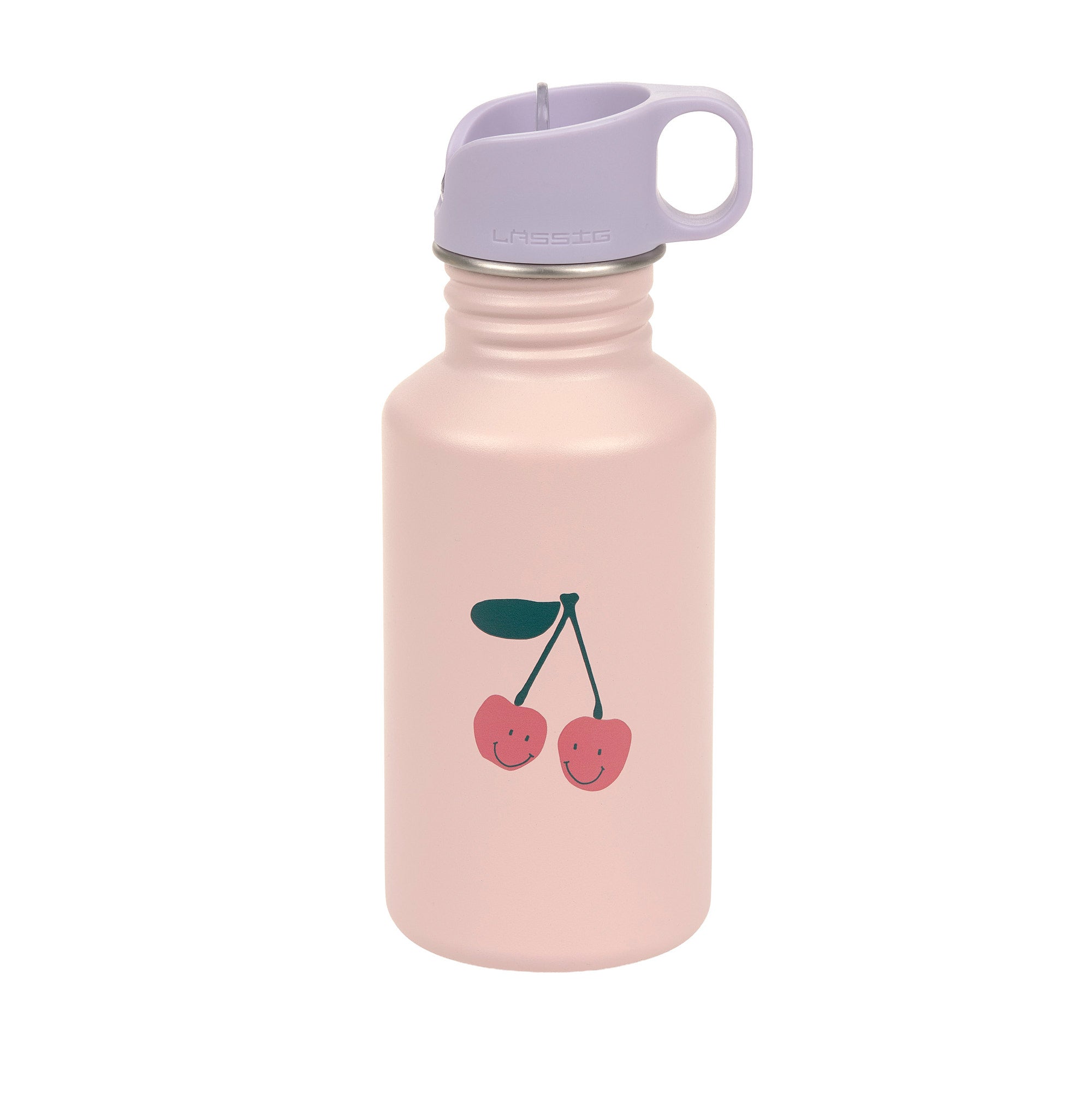 Lässig Edelstahl Kinder Trinkflasche 500 ml - Happy Fruits, Kirsche