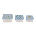 Lässig Snackbox Stainless Steel 3 pcs Pattern Party blue