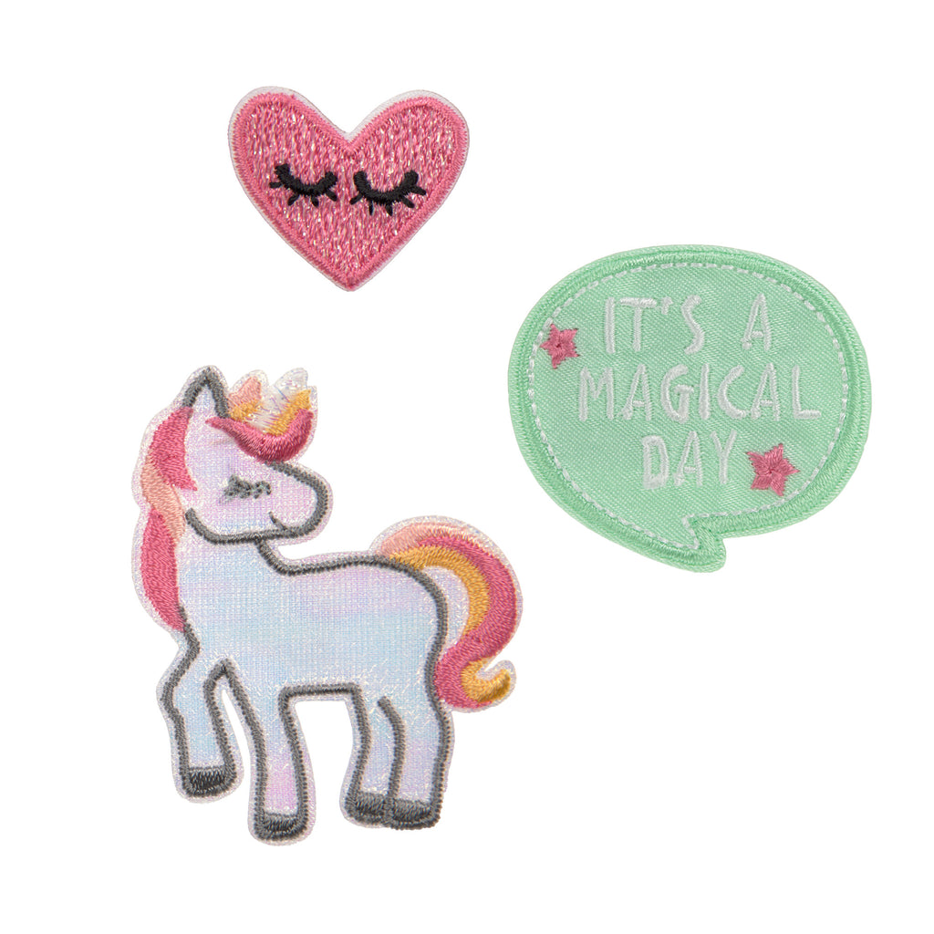 Lässig Textil-Sticker (3 Stk) - Schul Set Unique, Einhorn