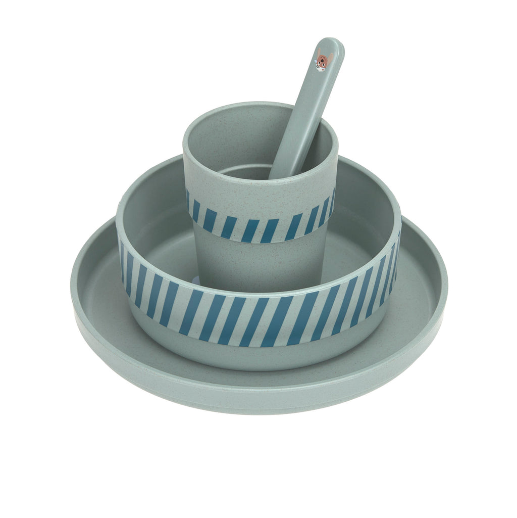 Lässig Kindergeschirr Set (Teller - Schüssel - Becher - Löffel) - Tiny Team, Hund