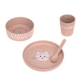 Lässig Kindergeschirr Set (Teller - Schüssel - Becher - Löffel) - Tiny Team, Katze