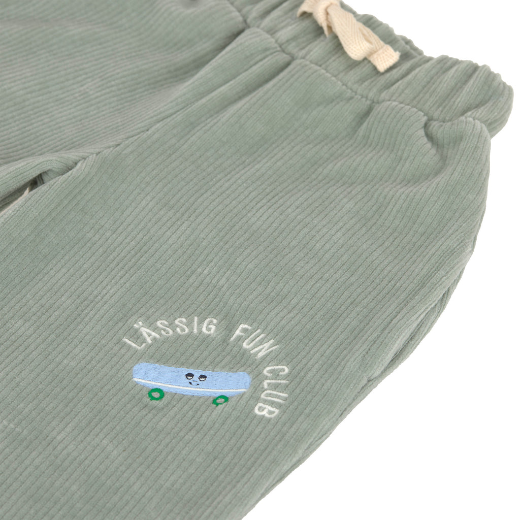 Lässig KINDER HOSE CORD - BIO BAUMWOLLE, SKATEBOARD GRANIT GRÜN
