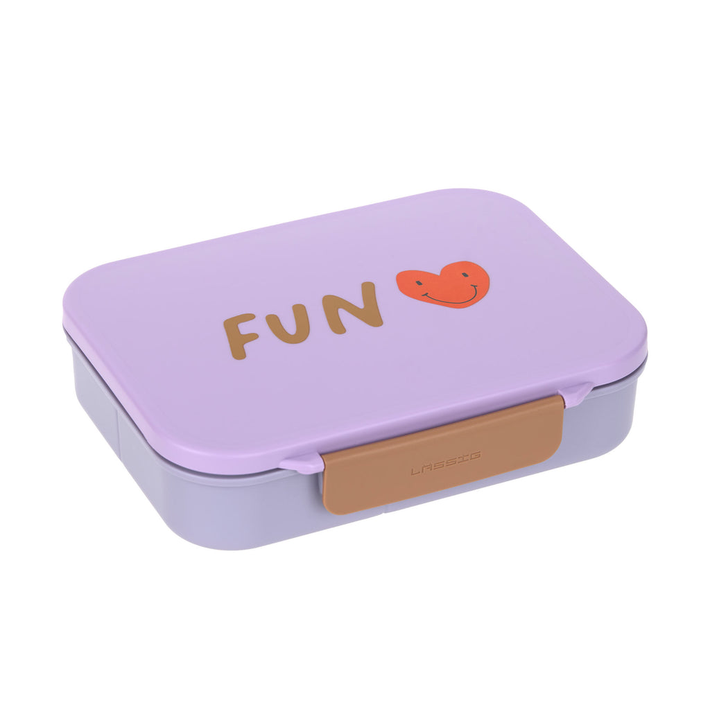 Lässig Brotdose Kinder - Bento Lunchbox, Little Gang Herz Lila