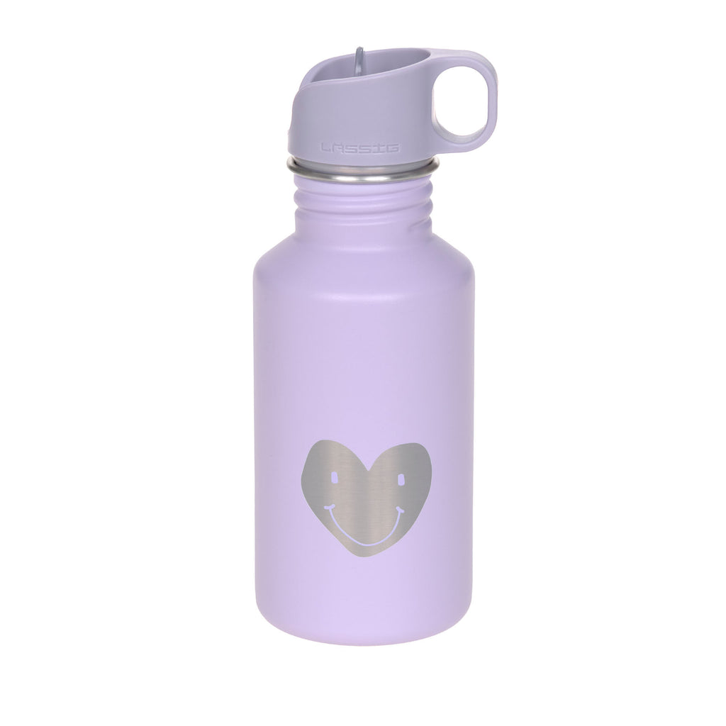 Lässig Edelstahl Kinder Trinkflasche - Little Gang, Herz, Lila