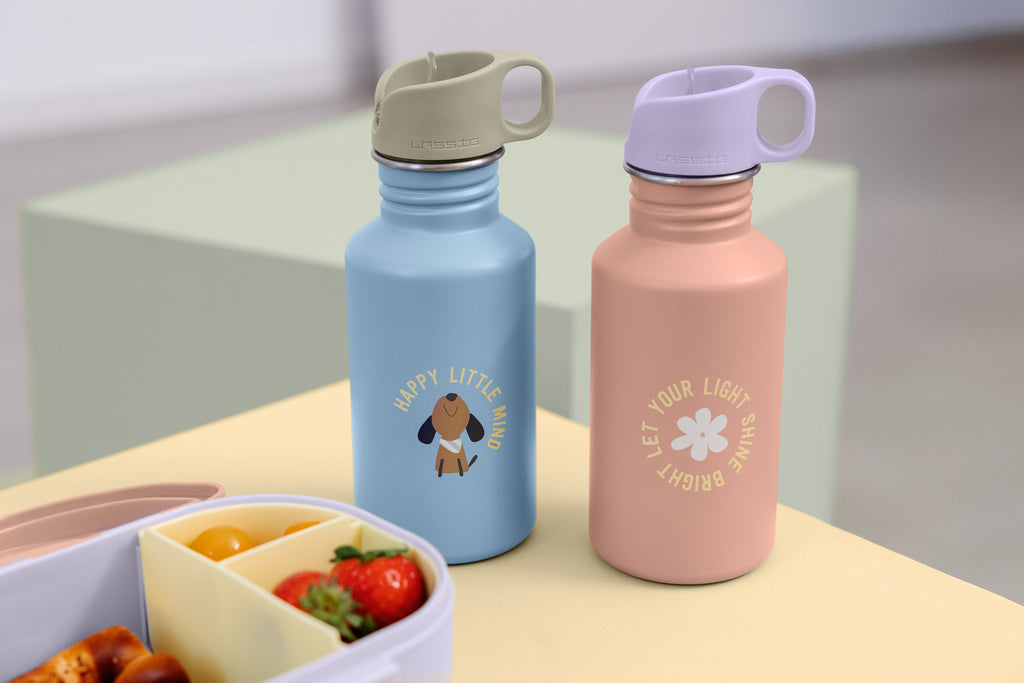 Lässig Edelstahl Kinder Trinkflasche 500 ml - Pattern Party, Rosa